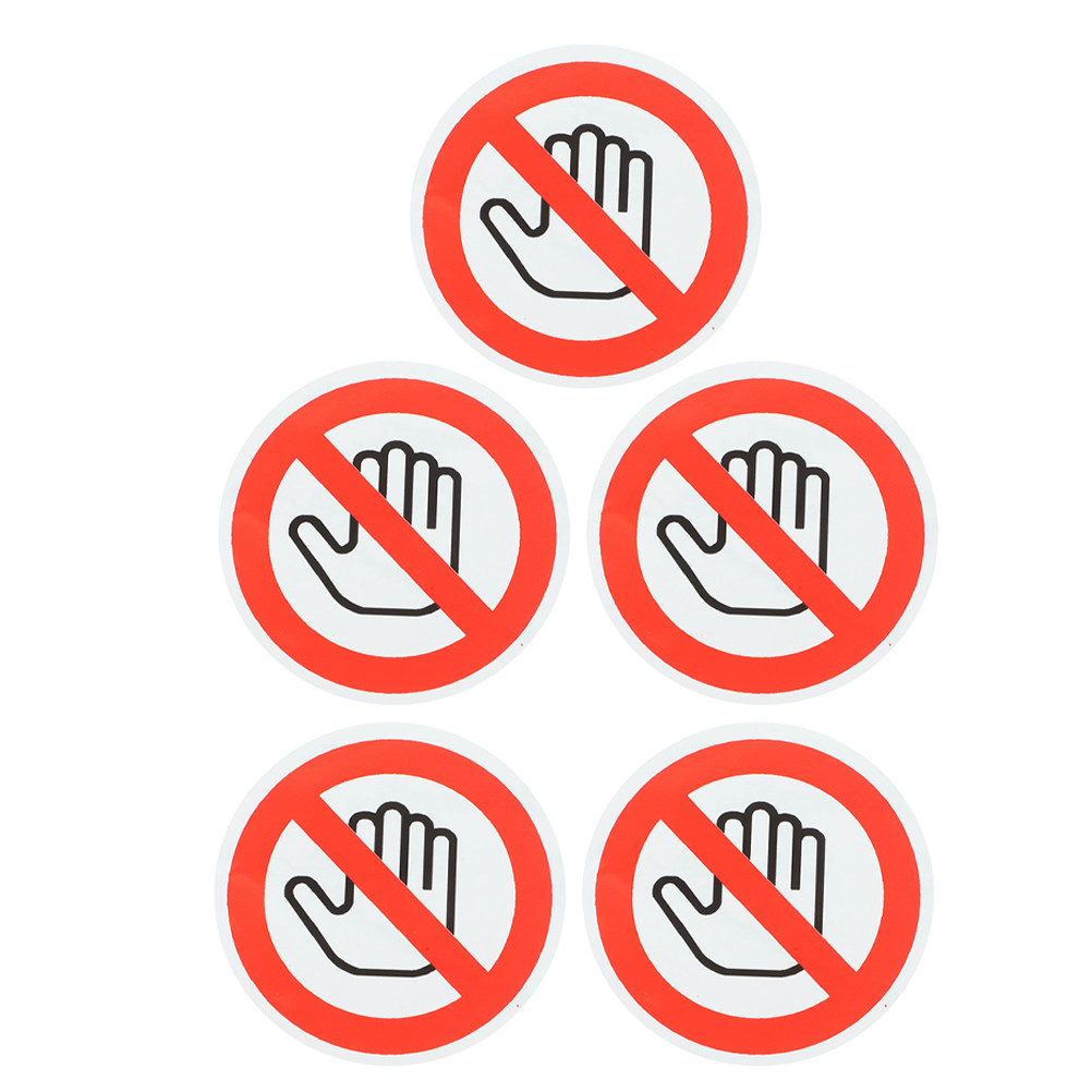 Label Sticker Round - 5 sztuk naklejek ostrzegawczych „Nie dotykać”,