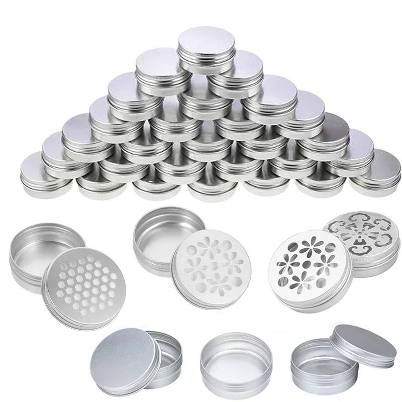 Tin Container Lid - 10 szt. Puste okrągłe aluminiowe słoiczki