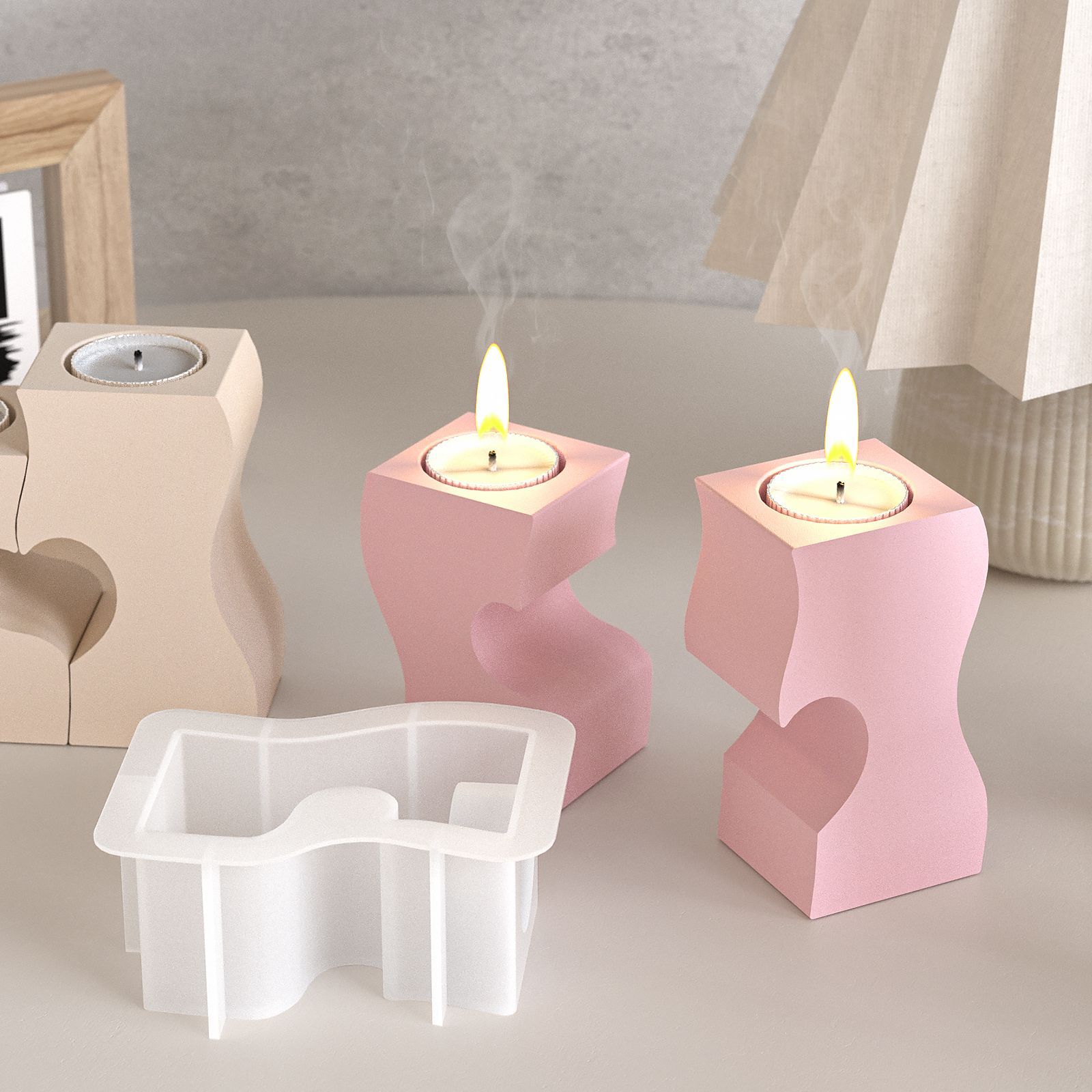 S Heart Candlestick Silicone M – Candle Making Moulds recenzja i cena